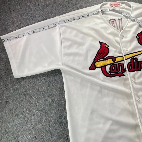 Mitchell & Ness Baseball Jersey Shirt Mens Adult 56 White St. Louis Cardinals - Picture 8 of 12
